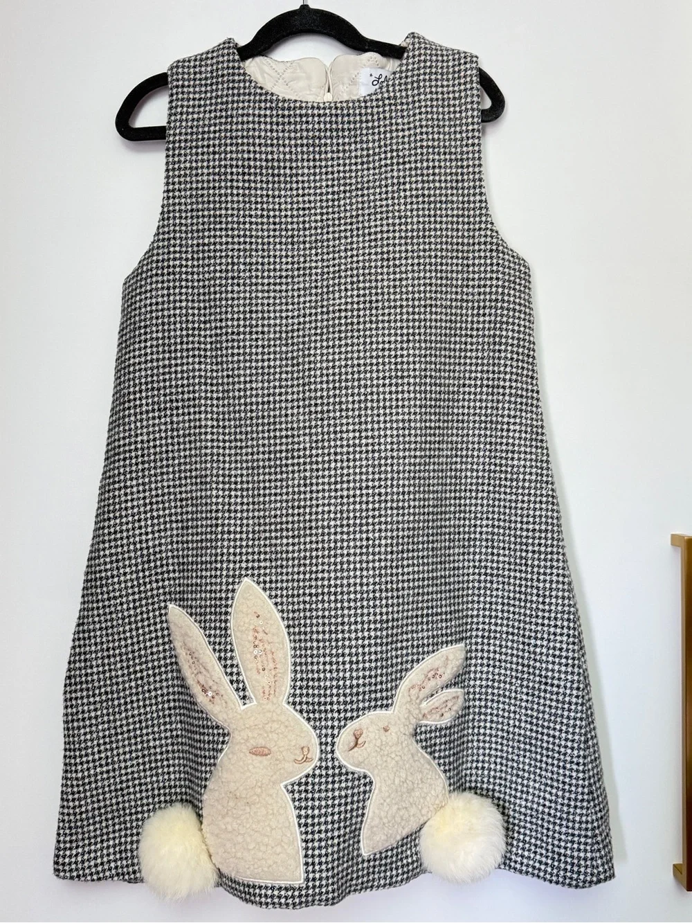 Lola + The Boys Girls Gingham Bunny Appliqué Jacket & Dress Set. Size 10/12.